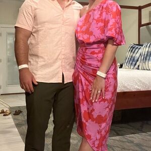 Berry floral dress worn once! Perfect for tropical vacation!